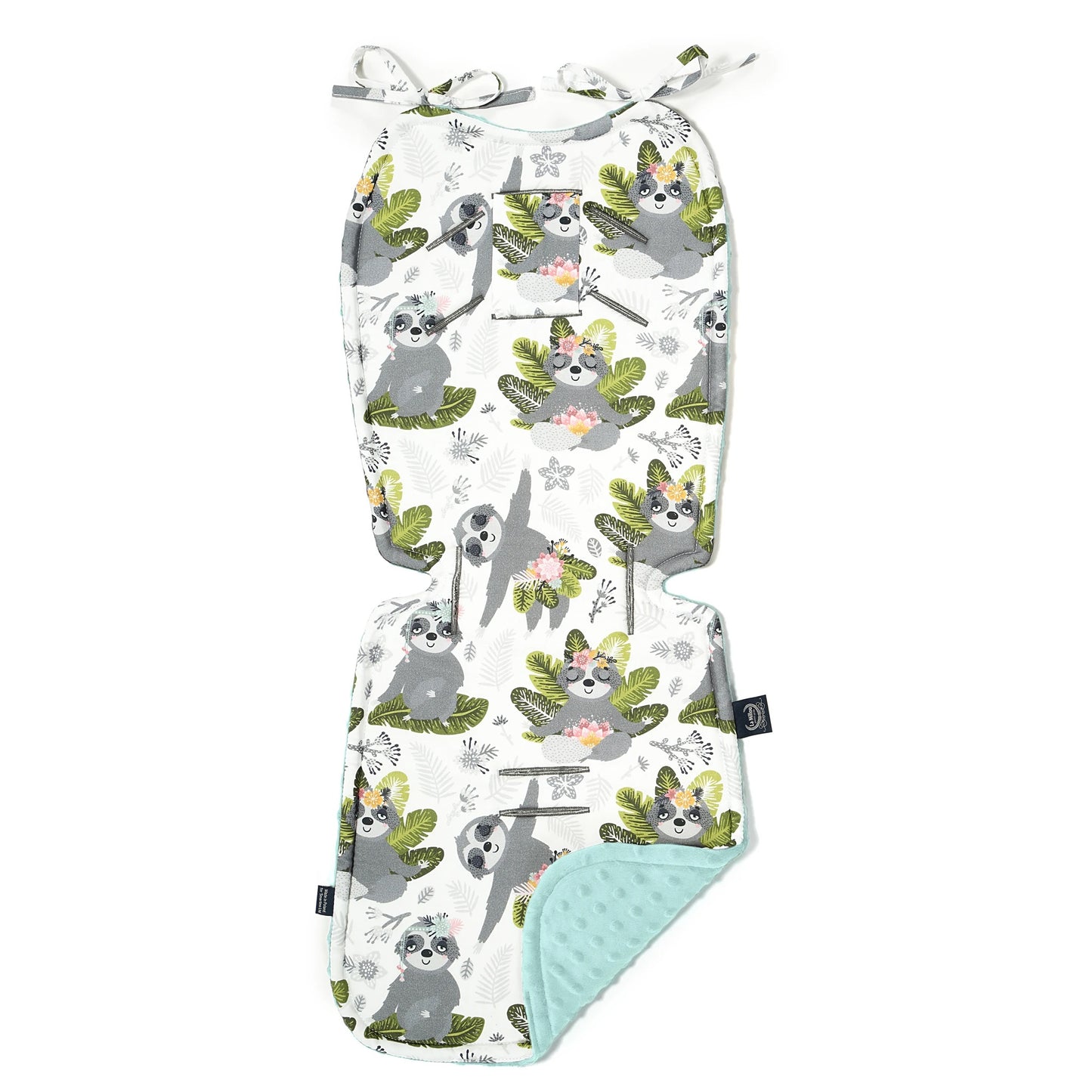 Pram Liner - Yoga Sloth Squad - Audrey Mint