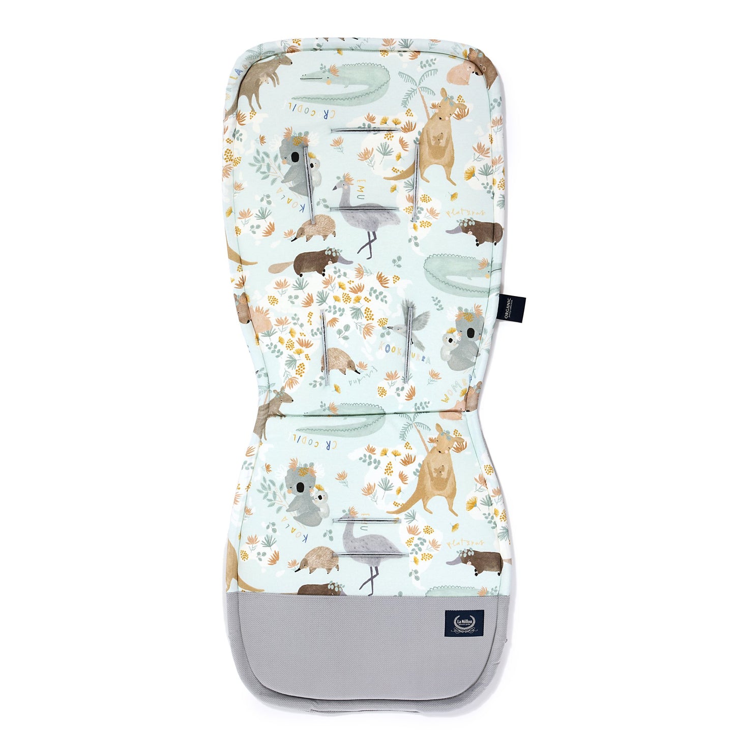 Pram Liner Organic Jersey Collection - Dundee Friends Blue - Grey